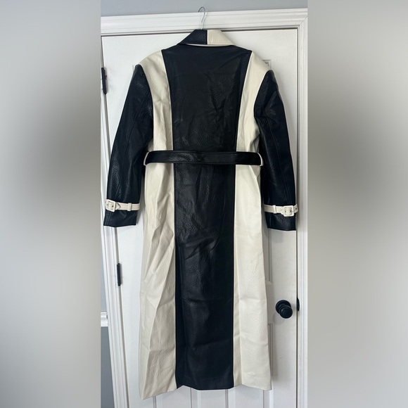 NWT Ronny Kobo Baylor Faux Leather Trench Coat. Size Large. - Picture 9 of 15